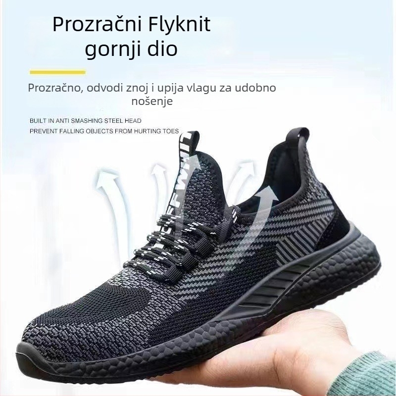 Muške cipele za sigurnost na radu s zaštitom od udara i probijanja, prozračni gornji dio, otporne radne cipele