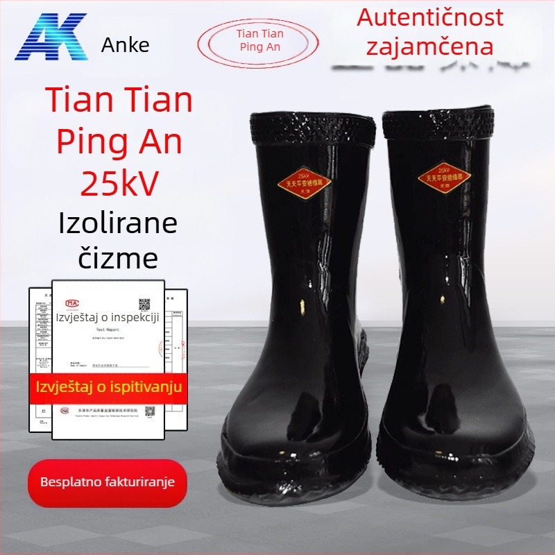 Izolirane električarske čizme 25 kV, gumene visoke čizme, zaštita na radu