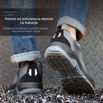 Xinggong Unisex Cipele za Zaštitu na Radu, Čelični Vrh, Otporni na Udarce i Probijanje, Ljetna Prozračna Mreža s Čeličnim Pločicama