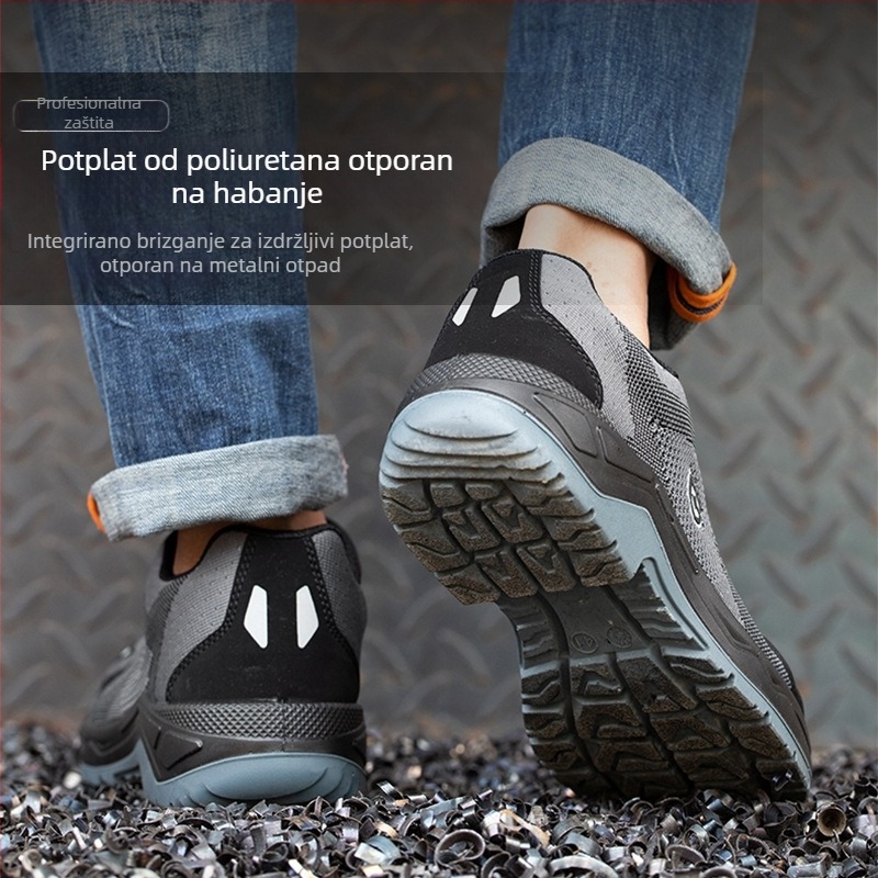 Xinggong Unisex Cipele za Zaštitu na Radu, Čelični Vrh, Otporni na Udarce i Probijanje, Ljetna Prozračna Mreža s Čeličnim Pločicama