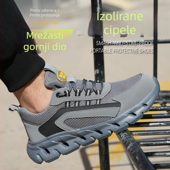 Muške radne cipele: lagane, prozračne, otporne na udarce i proboje, plastični vrh, sigurnosne cipele za gradilište, izolirane cipele za elektrikare