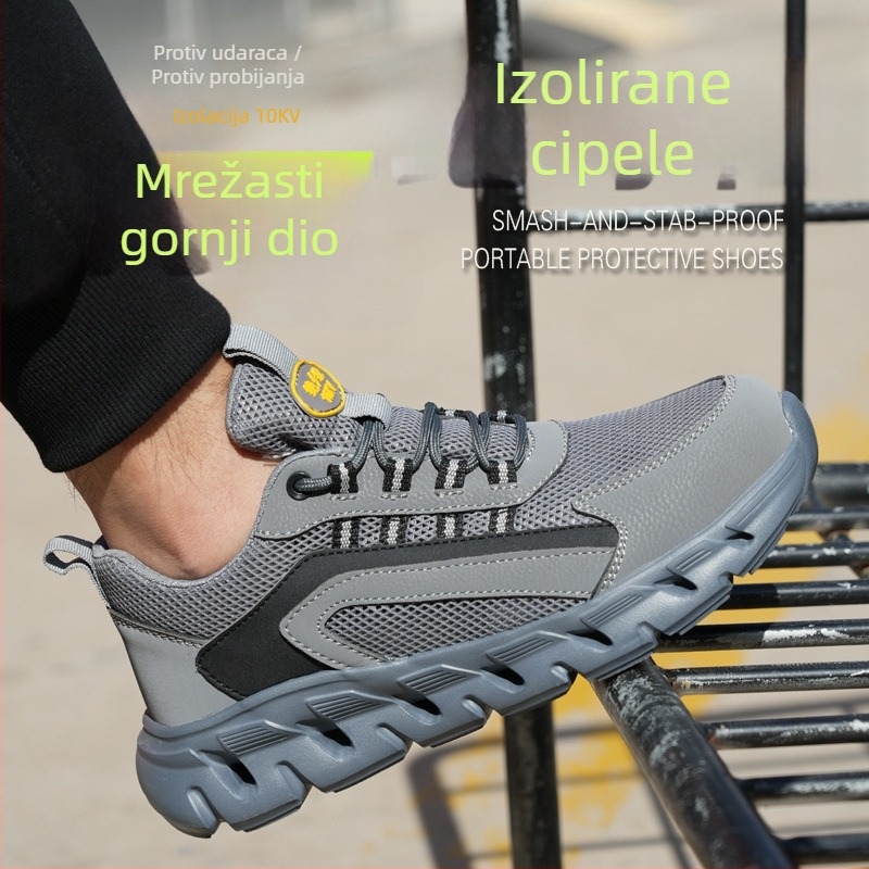 Muške radne cipele: lagane, prozračne, otporne na udarce i proboje, plastični vrh, sigurnosne cipele za gradilište, izolirane cipele za elektrikare