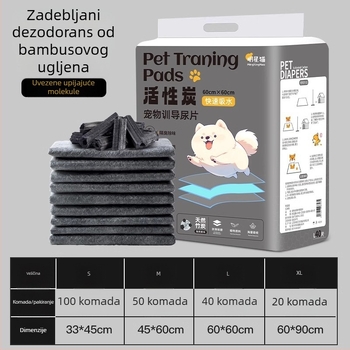 Podložnice za mokrenje pasa, pelene za kućne ljubimce, apsorpcijski jastučići za mačke i zečeve, jastučići za obuku, dezodoriranje bambusovim aktivnim ugljem