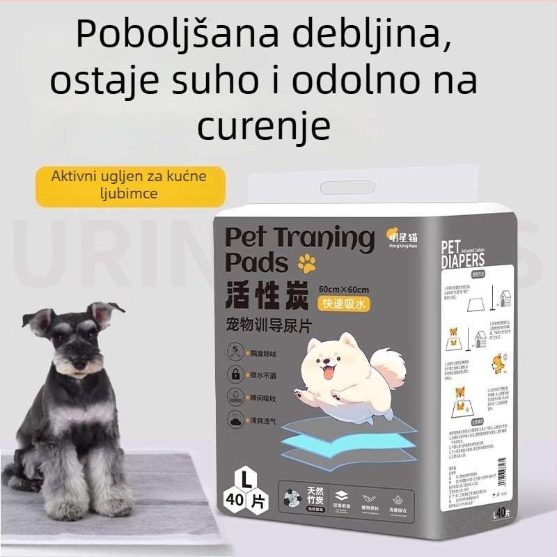 Podložnice za mokrenje pasa, pelene za kućne ljubimce, apsorpcijski jastučići za mačke i zečeve, jastučići za obuku, dezodoriranje bambusovim aktivnim ugljem