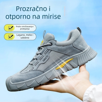Muške zaštitne radne cipele s zaštitom od udara i probijanja, električna izolacija 6 kV, lagane i prozračne ljetne sigurnosne cipele.