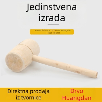 Drveni malj s glavom od ružinog drveta za drvorezbu