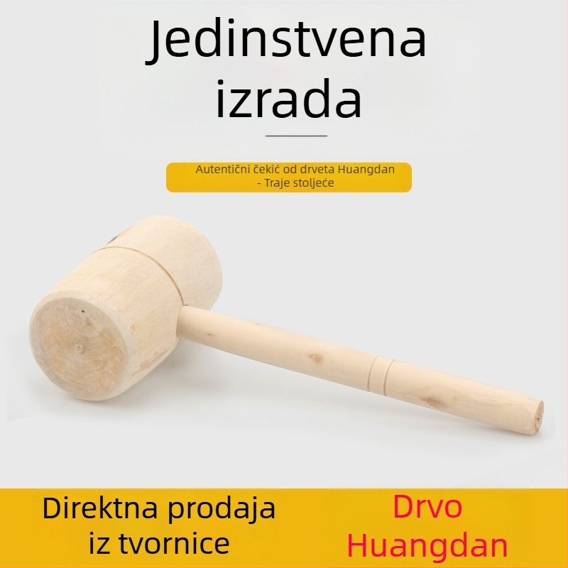 Drveni malj s glavom od ružinog drveta za drvorezbu