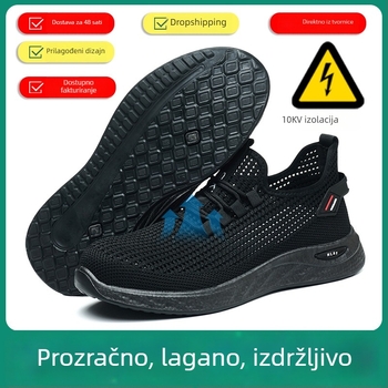 Muške ljetne zaštitne cipele za rad, prozračne, otporne na udarce i probijanje, udobne i bez mirisa, izolirane električne cipele 10 kV