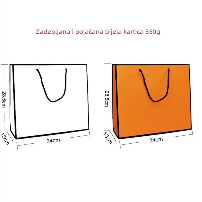 Tote torba od debelog bijelog kartona za pakiranje cipela i odjeće; jednostavna darovna torba s dojmom vrhunskog izgleda.