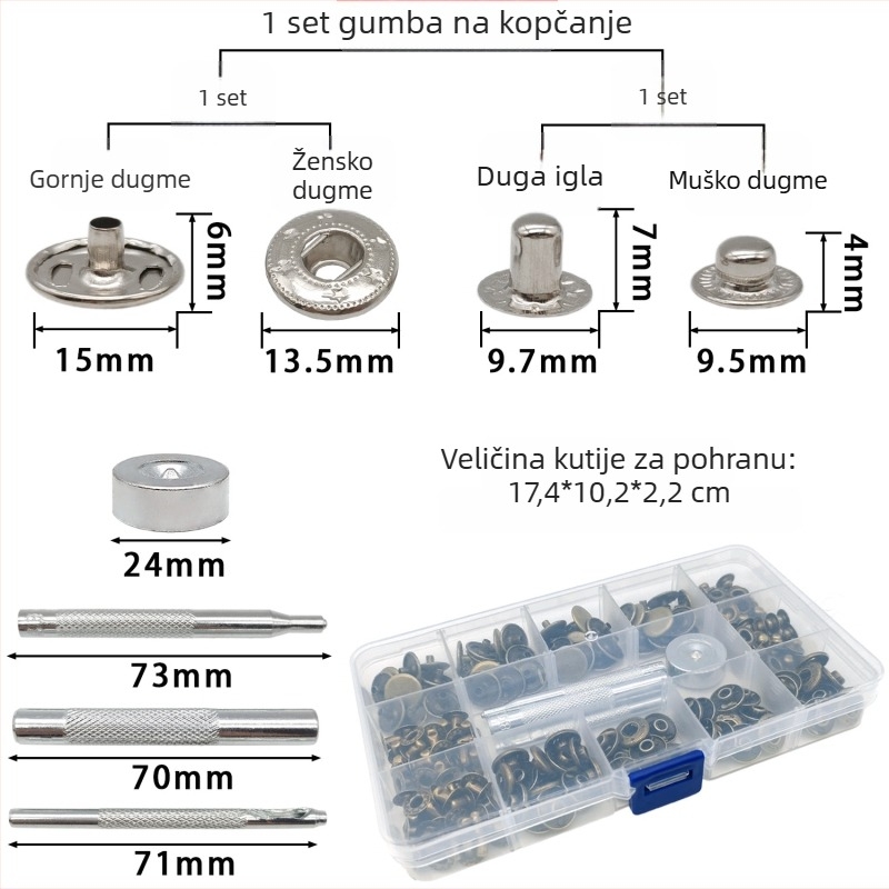 831 Metalni alat za ugradnju metalnih gumba s četiri rupe za odjeću i skrivena kopčanja
