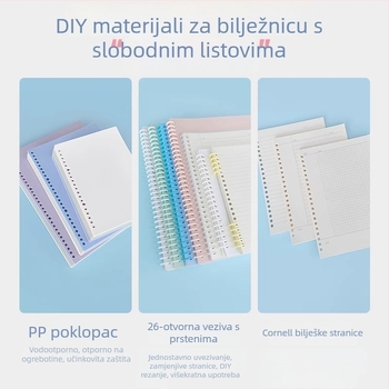 Poklopac za A4/A5/B5 dosije s matnim završnim slojem, 26 rupa, prilagodljivo