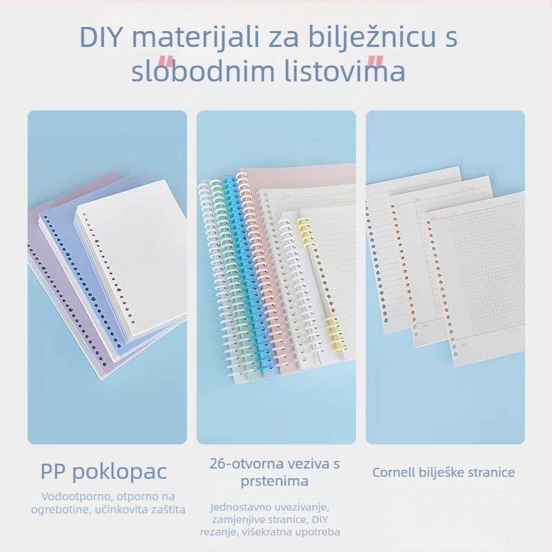 Poklopac za A4/A5/B5 dosije s matnim završnim slojem, 26 rupa, prilagodljivo