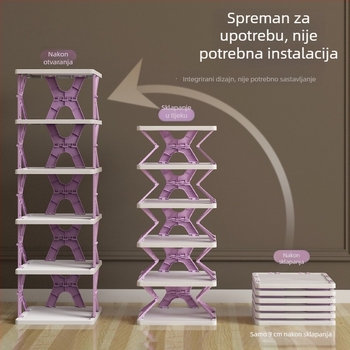 Stalak za cipele tip K, otporan na prašinu, sklopivi, za unutarnju uporabu, X-tip, bez ugradnje