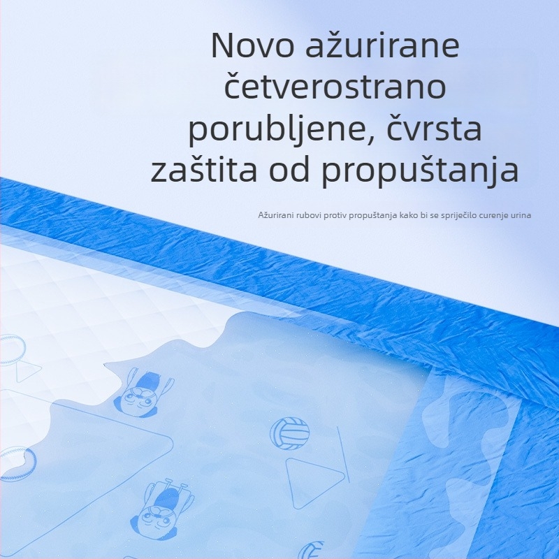 Zhongheng podložak za urin psa s četiri rubova, otporna na curenje, debela, visoka apsorpcija