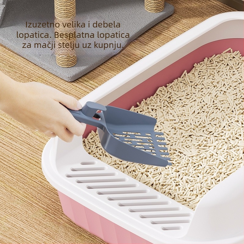 Izuzetno velika poluzatvorena kutija za mačji pijesak s zaštitom od raspršivanja