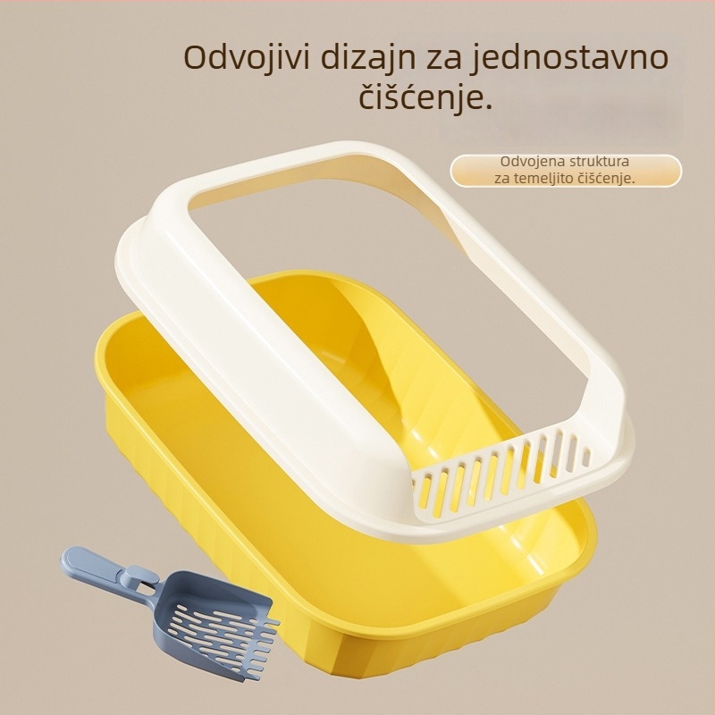 Izuzetno velika poluzatvorena kutija za mačji pijesak s zaštitom od raspršivanja