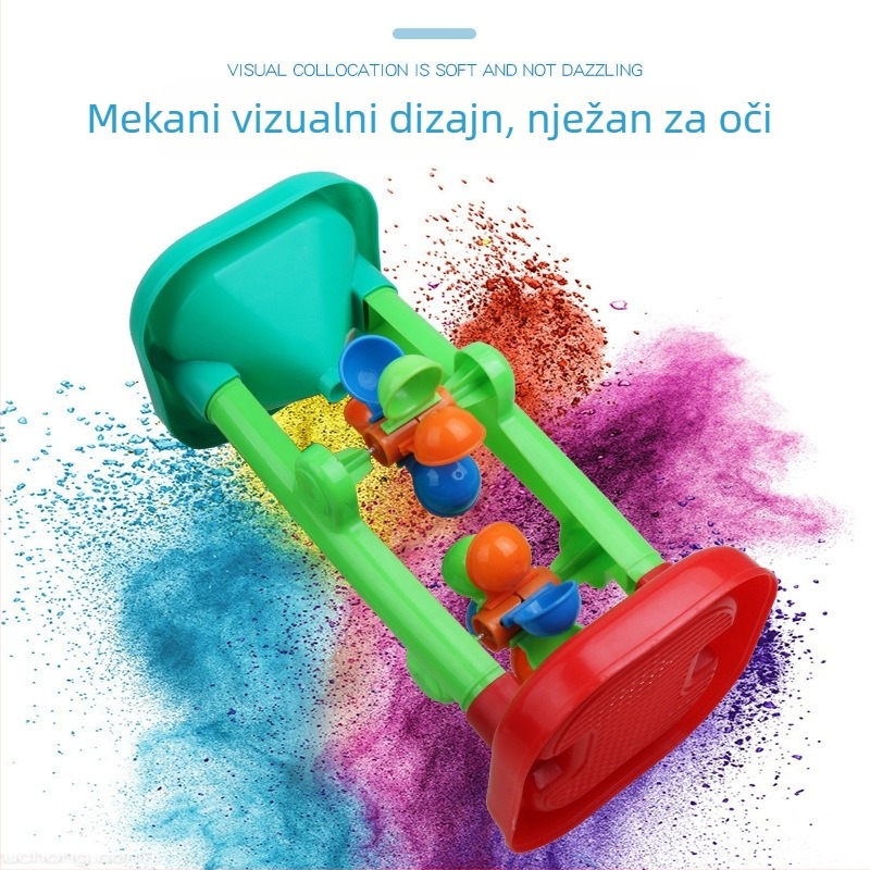 Dječja plažna igračka: pijesak-sat za igru, vodeni kotač i biserni pijesak