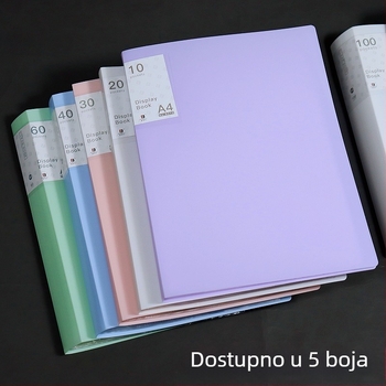 Prozirni A4 fascikl s 40 džepova za dokumente, ispite i glazbene partiture