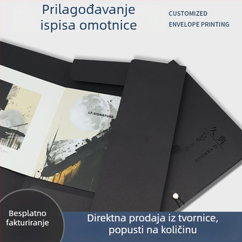 A4 crni folder za dokumente s prilagođenim koricama i zlatnim otiskom
