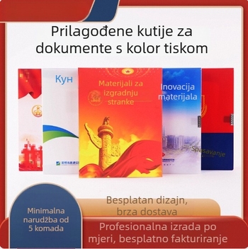 Prilagođena kutija za datoteke s bojnom tiskom i naslovnicom za izgradnju stranke, PP plastika ili kožne mogućnosti, A4
