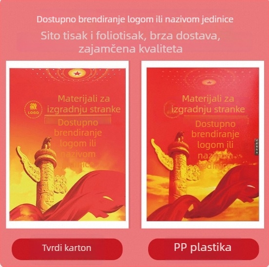 Prilagođena kutija za datoteke s bojnom tiskom i naslovnicom za izgradnju stranke, PP plastika ili kožne mogućnosti, A4