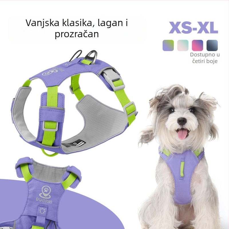 Lagani pasji harnes, višenamjenski, vodootporan, brzo suši, kompatibilan s lokatorom, reflektirajući, za vanjsku upotrebu