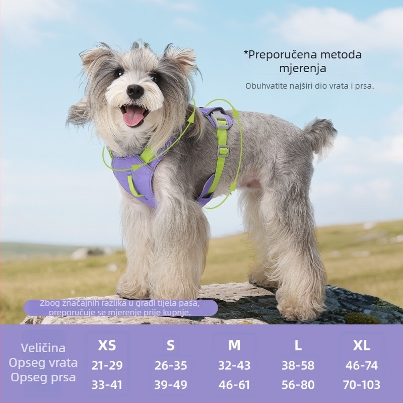Lagani pasji harnes, višenamjenski, vodootporan, brzo suši, kompatibilan s lokatorom, reflektirajući, za vanjsku upotrebu