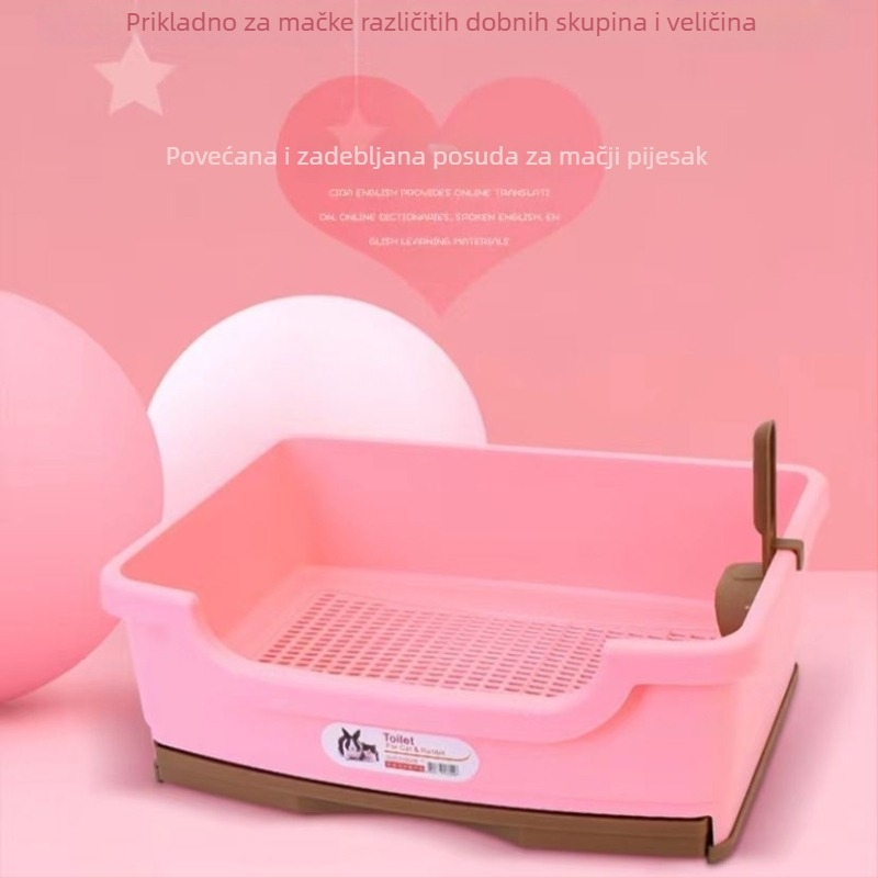 Dvostruka kutija za mačji pijesak s deodorirajućim ladicama dizajnom, otporna na prskanje, prijenosna za male i velike mačke