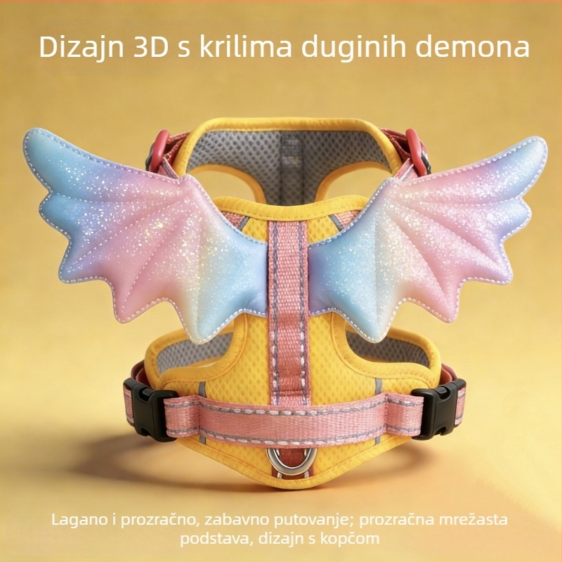 Prsluk za mačke i pse s 3D krilima i povodcem