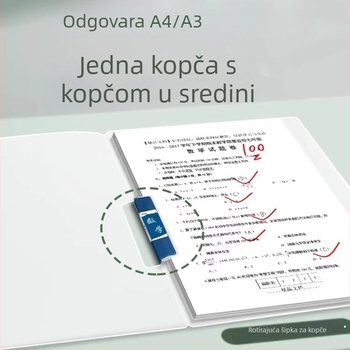 A4 rotirajući prozirni dosje s bočnim otvorenjem, Morandi boje, ekskluzivno skladištenje za prekograničnu uporabu