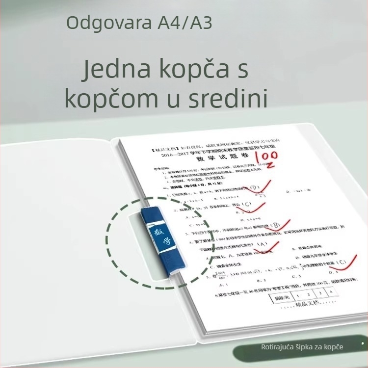 A4 rotirajući prozirni dosje s bočnim otvorenjem, Morandi boje, ekskluzivno skladištenje za prekograničnu uporabu