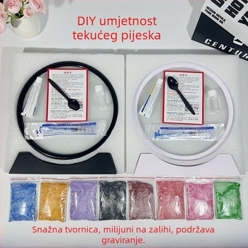3D slika tekućim pijeskom – ukrasni komad za dom, dnevni boravak, vitrinu i ured – moderni minimalistički stil