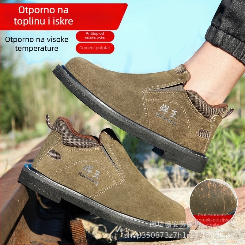Sigurne cipele s gumom na potplatu, otporne na udarce, otporne na visoke temperature, slip-on radne cipele za zavarivanje, iskroodporne