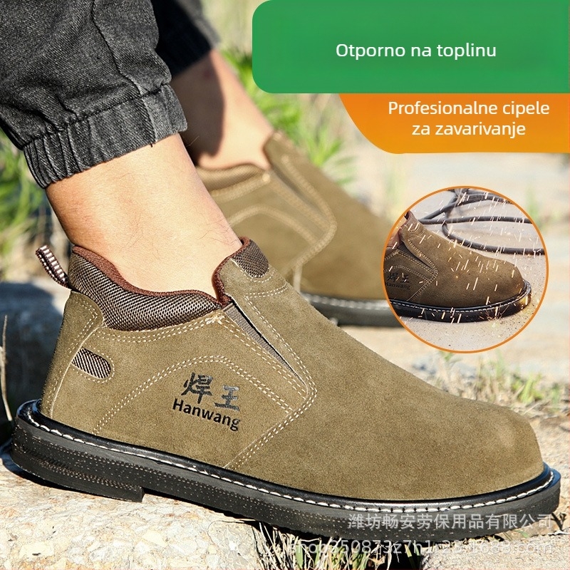 Sigurne cipele s gumom na potplatu, otporne na udarce, otporne na visoke temperature, slip-on radne cipele za zavarivanje, iskroodporne