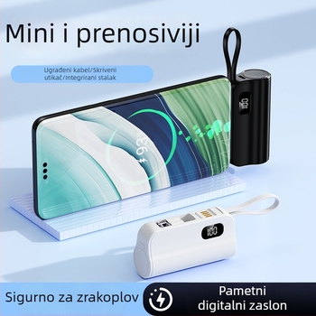 Power bank kapsulnog dizajna s 5000mAh i dvostrukim izlazom, kompaktan i prijenosan