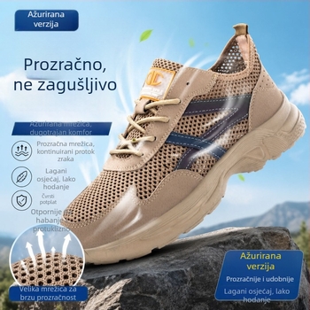 Muške sigurnosne cipele s čeličnom kapom, lagane i prozračne za ljeto, otporne na udarce i probojivanje