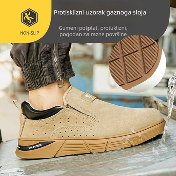 Muške cipele za zaštitu na radu s niskim profilom, ljetne lagane i prozračne sigurnosne cipele, s čeličnim vrhom, otporne na udarce i probijanje.