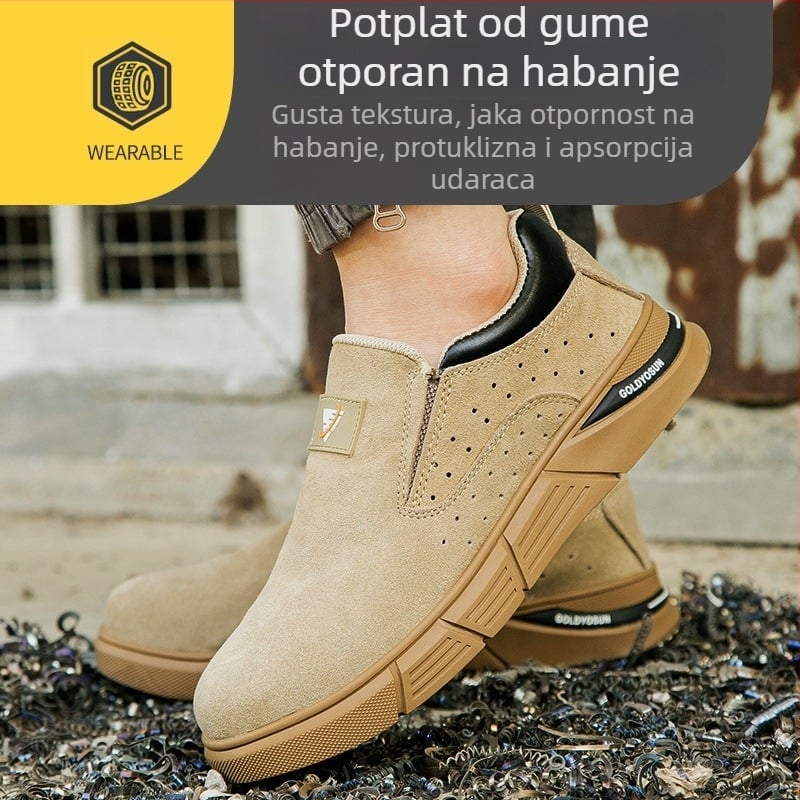 Muške cipele za zaštitu na radu s niskim profilom, ljetne lagane i prozračne sigurnosne cipele, s čeličnim vrhom, otporne na udarce i probijanje.