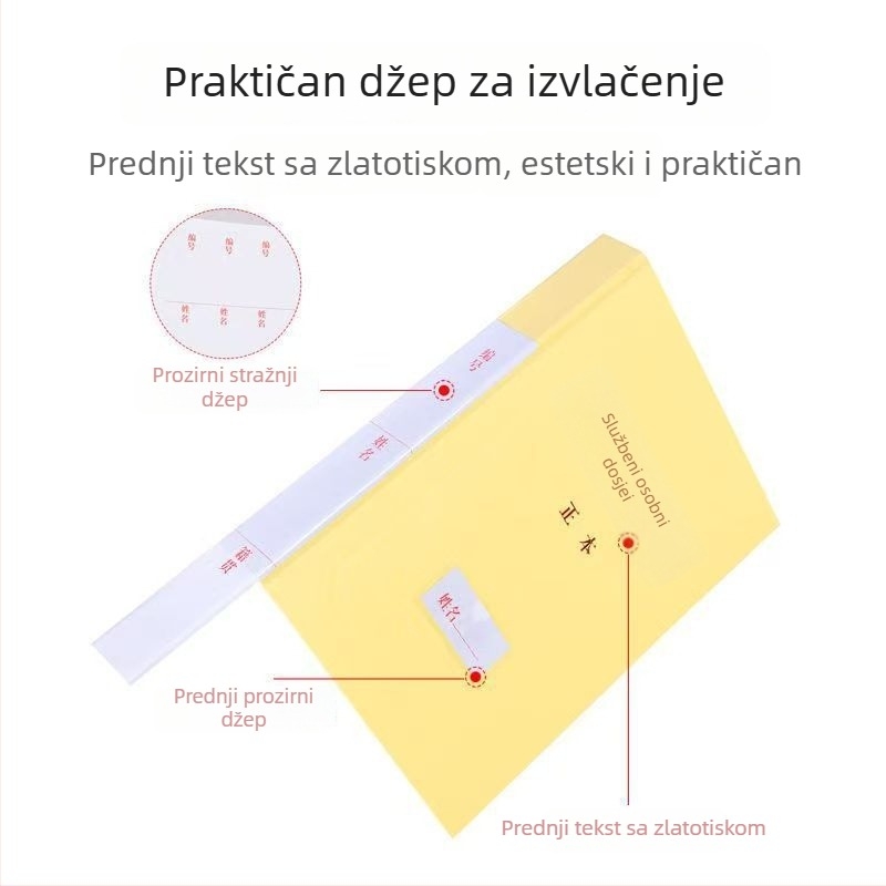 Kutija za dosje od kraft papira, debela — standardni dokumenti — arhive kadrov i osoblja, dosije članova stranke