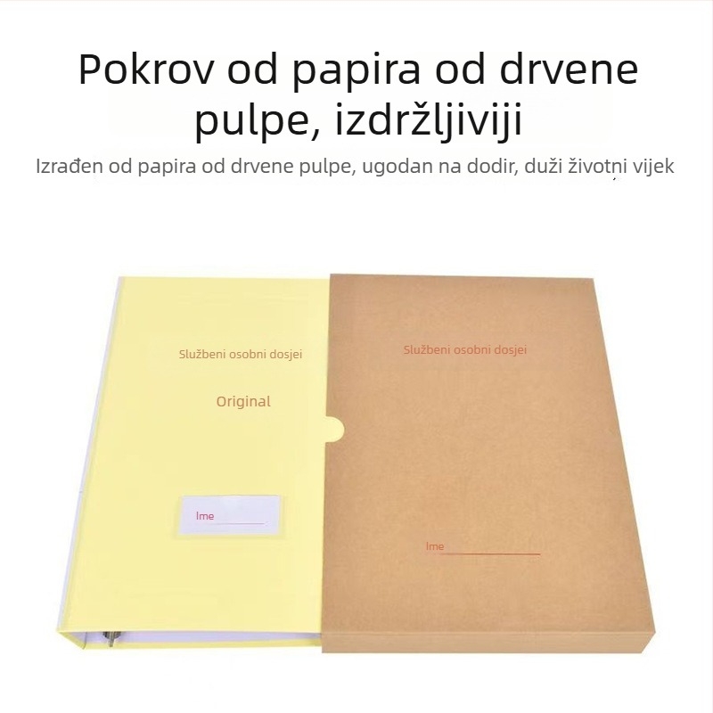 Kutija za dosje od kraft papira, debela — standardni dokumenti — arhive kadrov i osoblja, dosije članova stranke