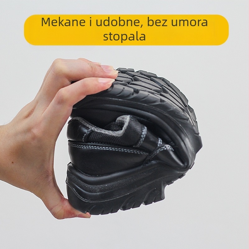 Kožne sigurnosne cipele s čeličnom kapicom, prozračne, otporne na udarce i perforaciju, otporne na mrlje i habanje