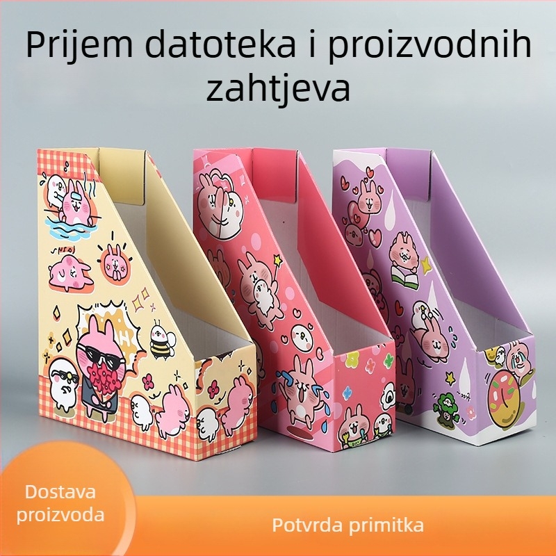 Yuxuan kartonska vertikalna kutija za dokumente – čvrsta, bijela