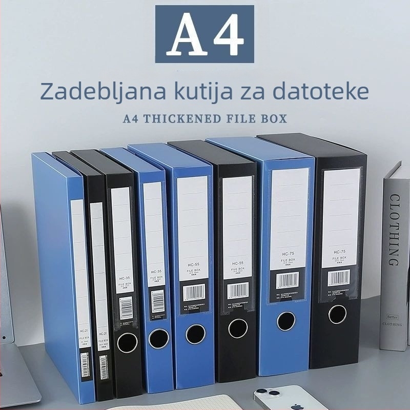 Fuguan A4 debeli sandučić za dokumente, PVC plastični folder za dokumente, kutija za pohranu za ured i učenike