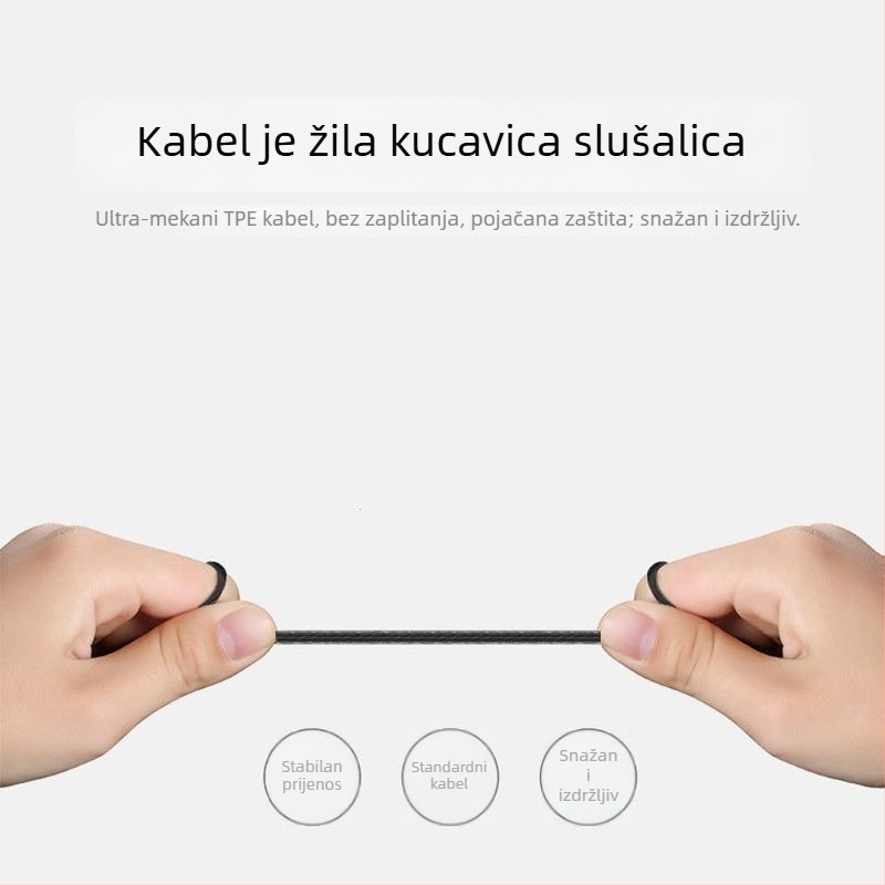 Žičane in-ear slušalice visoke kvalitete zvuka, Type-C, digitalni bas, kompatibilno s Huawei i Xiaomi