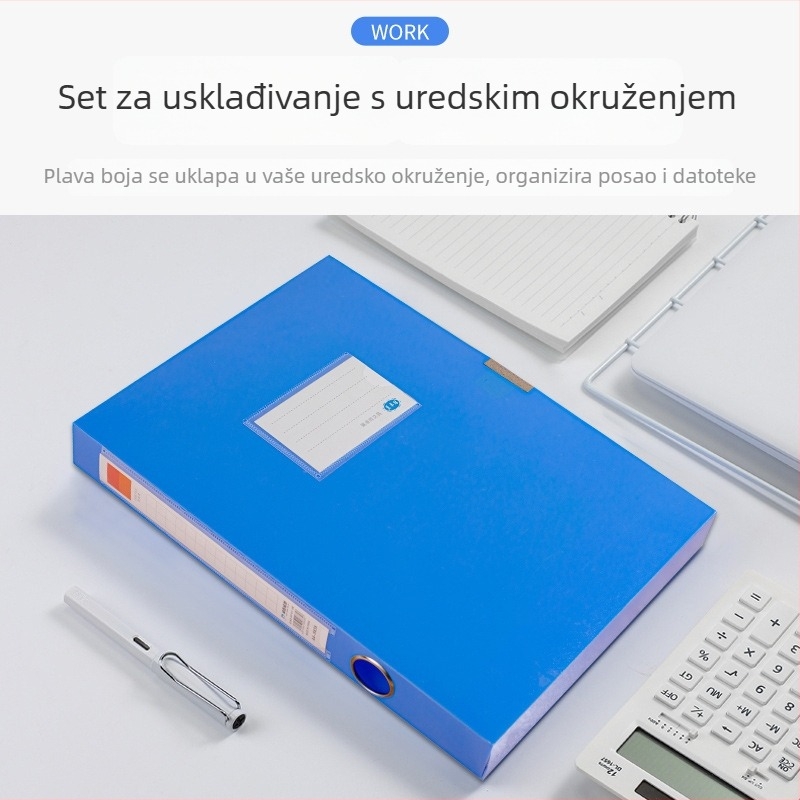 Debljena PP kutija za datoteke, A4 kutija za dokumente, plastični organizator pohrane, velik kapacitet
