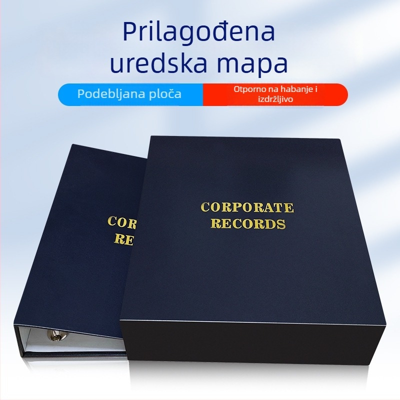 Xiongfeng XF-A01 uredska mapa za dokumente i kutija za pohranu, prilagodljiva, 31,5×27,5×8 cm, posebni papir, s otisnutim logotipom