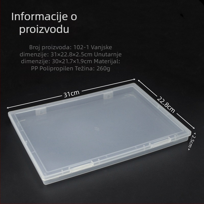 Prozirna pravokutna A4 kutija za dokumente i uzorke za pakiranje AI čipova wafera