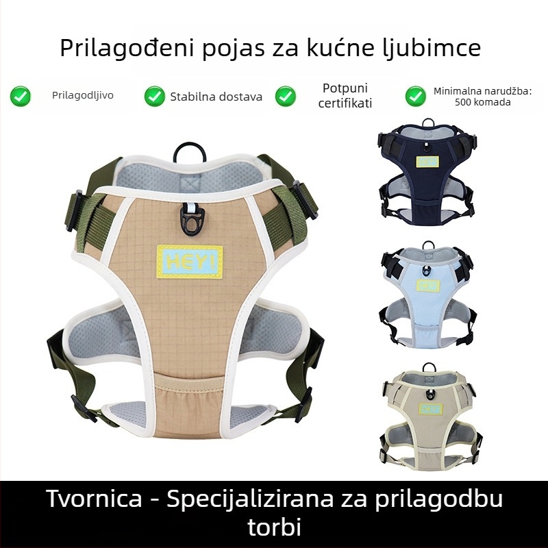 Višenamjenski ogrlica i harnes za srednje i velike pse, taktički povodac, mekan i udoban, otporan na bijeg, prilagodljiv