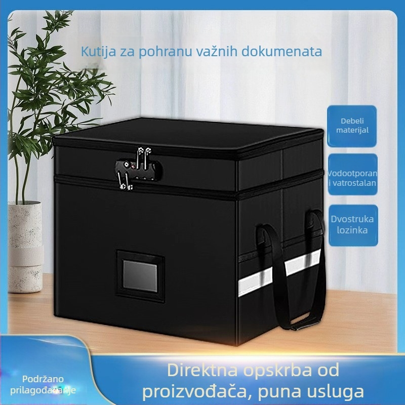 Dvostruko slojevita vatrootporna i vodootporna kutija za važne dokumente s lozinkom