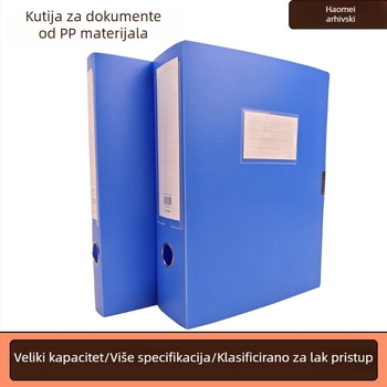 Plava A4 PVC arhivska kutija, debela, vodootporna i otporna na vlagu, sklopiva, velika kapaciteta za dokumente